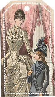 Victorian Era Fashion Tag PNG Image