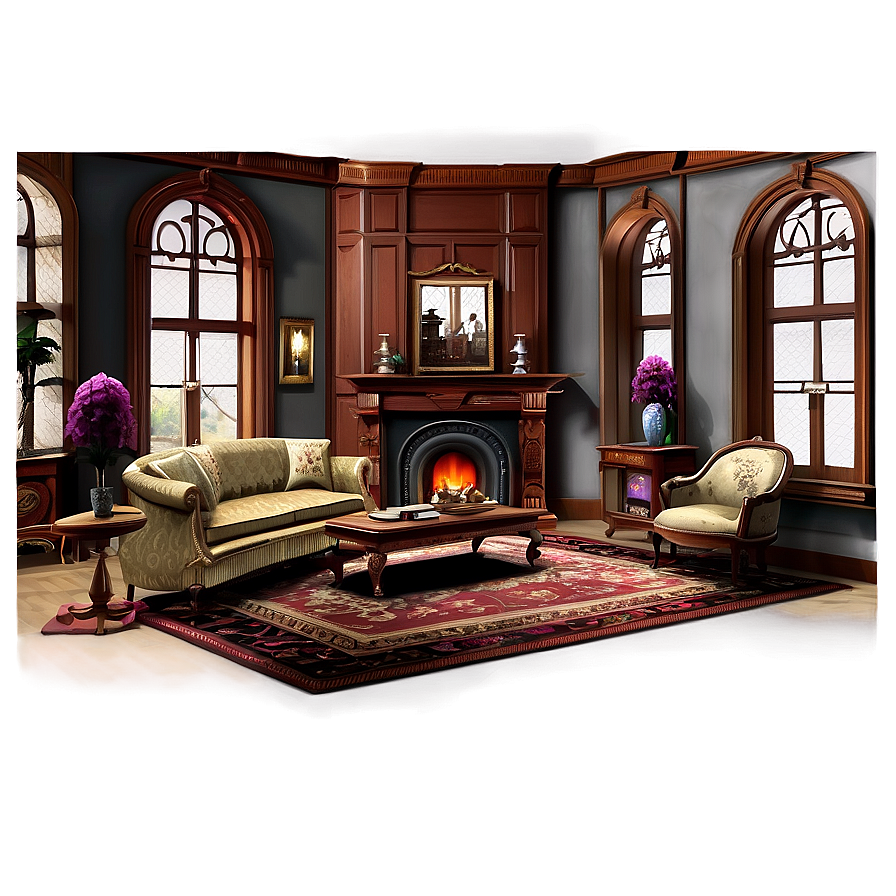 Victorian Living Room Png Sms55 PNG Image