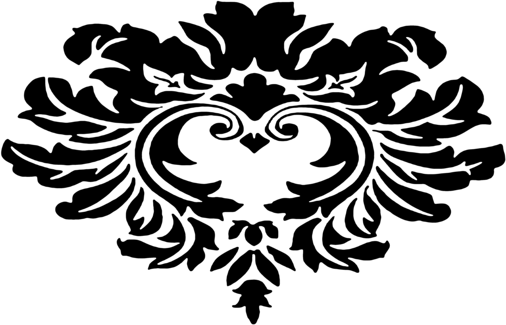 Victorian Style Floral Design PNG Image