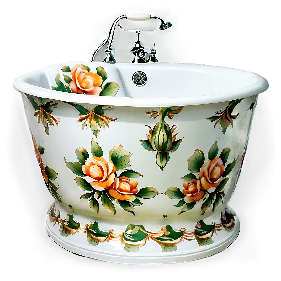 Victorian Style Painted Tub Png Ihs PNG Image