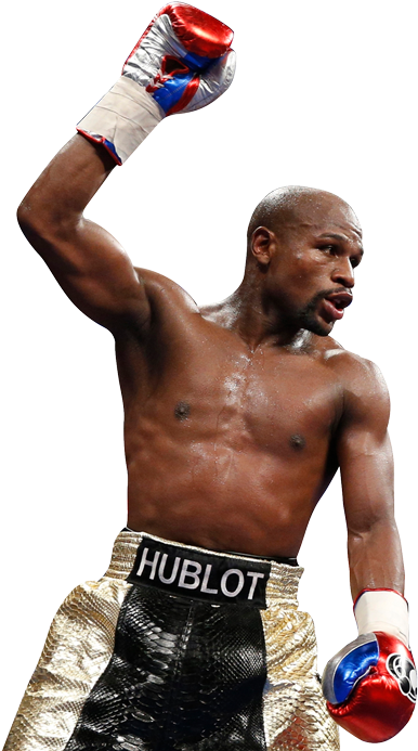 Victorious Boxer Raising Fist PNG Image