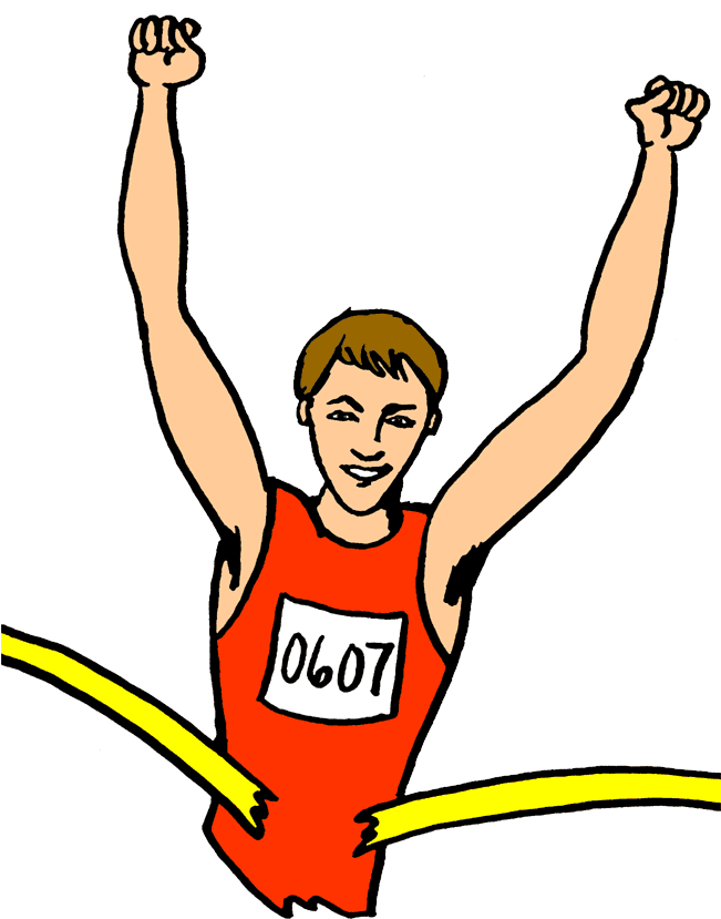 Victorious Runner Crossing Finish Line PNG Image