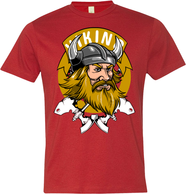 Viking Graphic Red Tshirt Design PNG Image