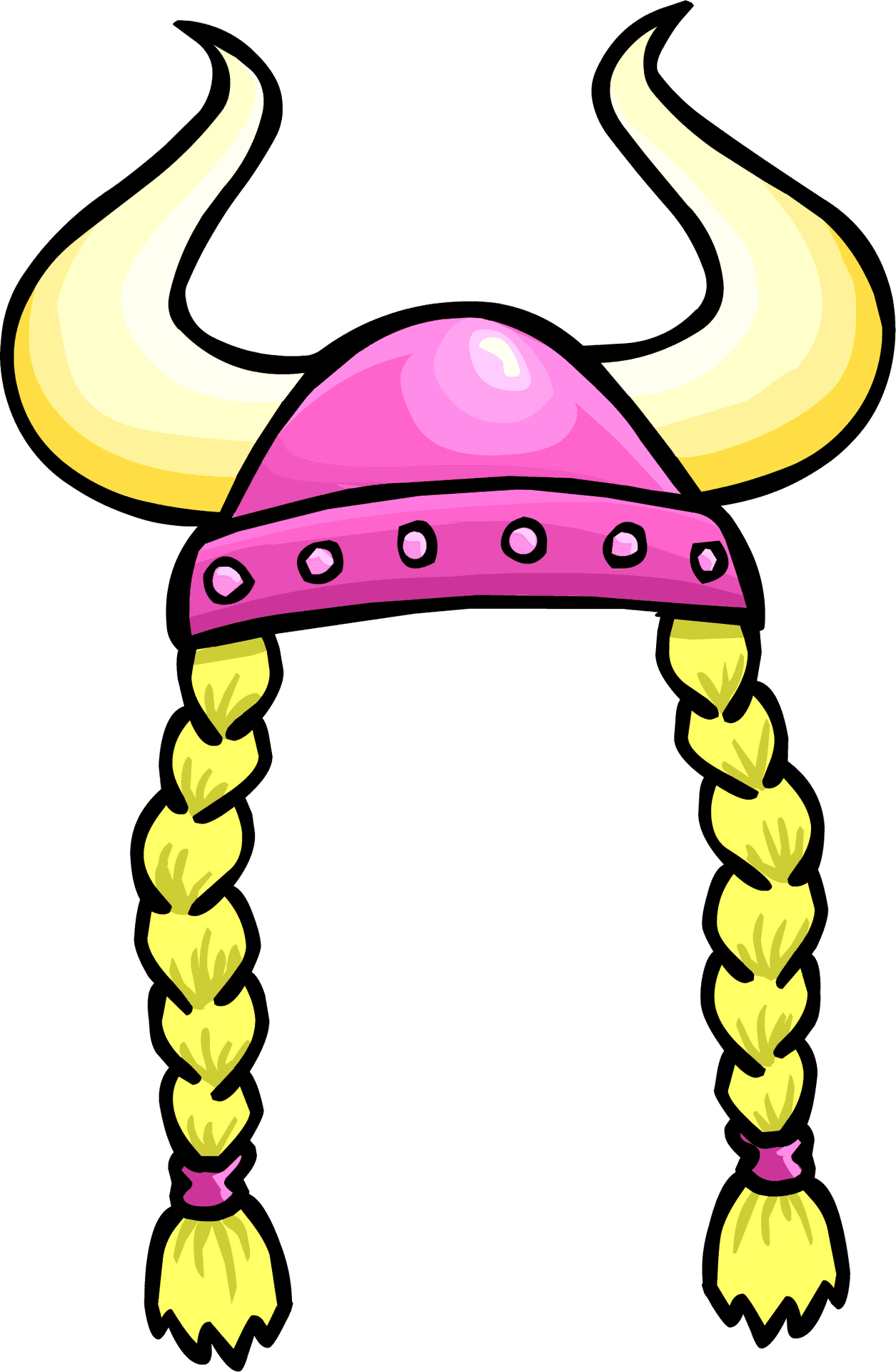 Viking Helmetwith Blonde Braids PNG Image