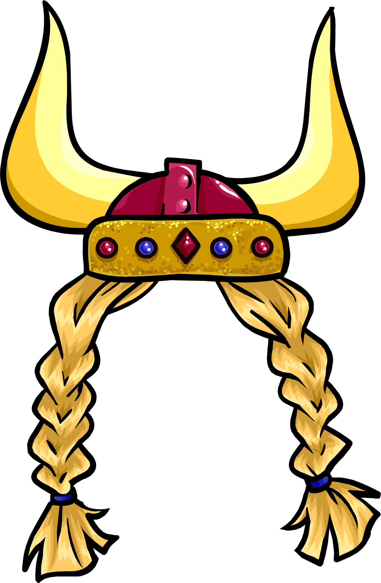 Viking Helmetwith Braids Illustration PNG Image