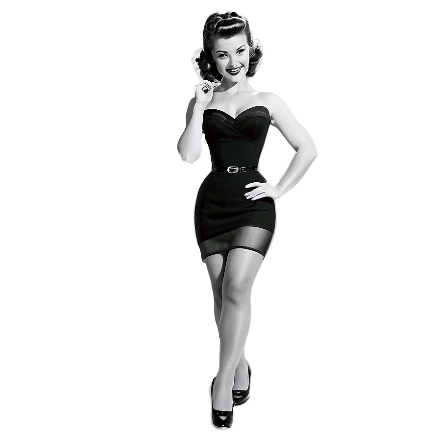 Vintage 1950s Pin-up Girls Png Igv35 PNG Image