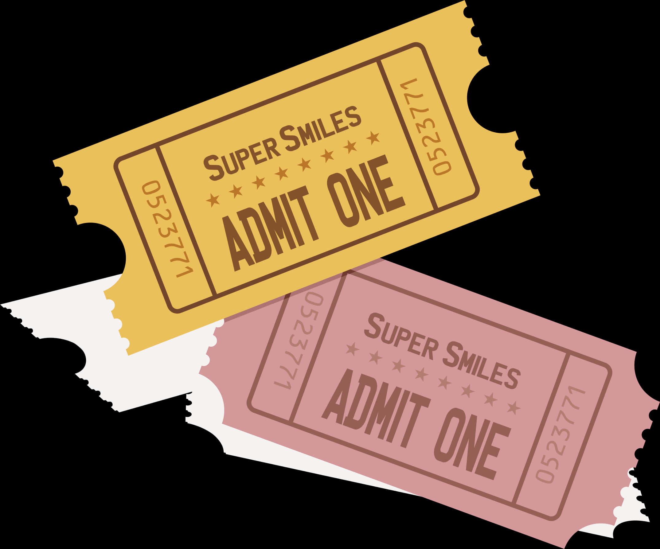 Vintage Admit One Tickets Illustration PNG Image