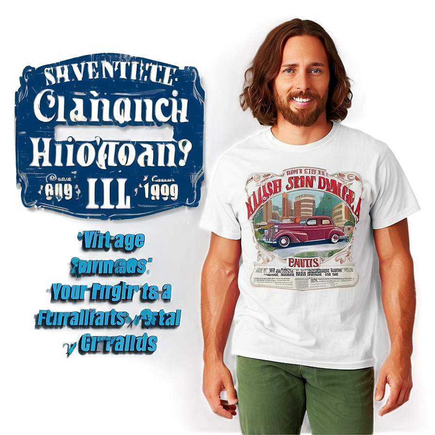 Vintage Advertisement Graphic Tee Png Wia14 PNG Image