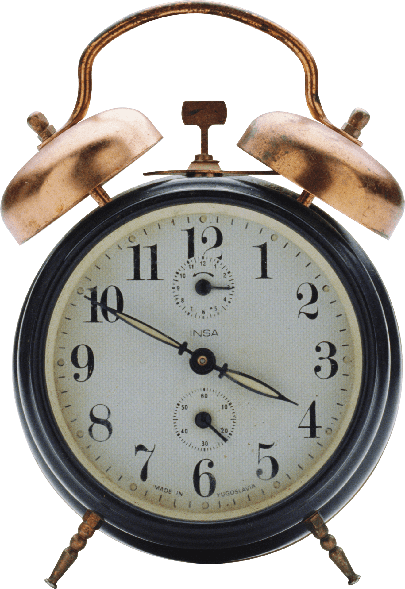 Vintage Alarm Clock Isolated PNG Image