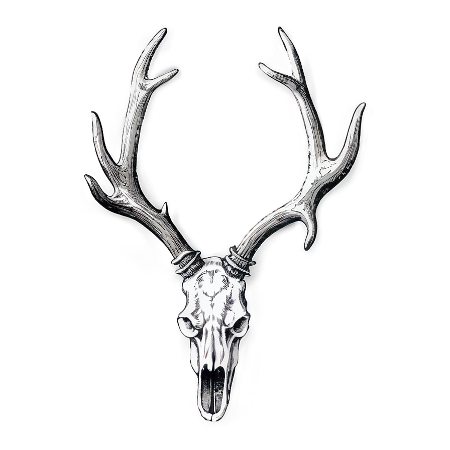 Vintage Antler Drawing Png Kvi84 PNG Image