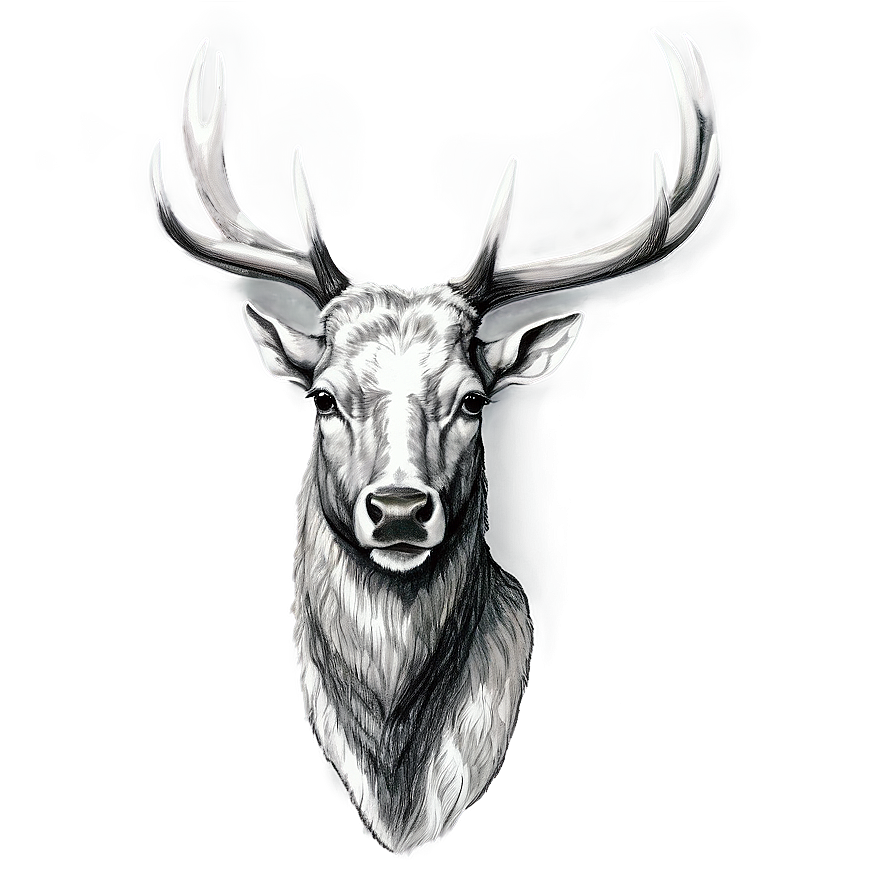 Vintage Antler Drawing Png Qip PNG Image