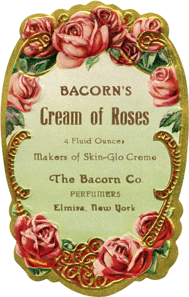 Vintage Bacorns Creamof Roses Label PNG Image