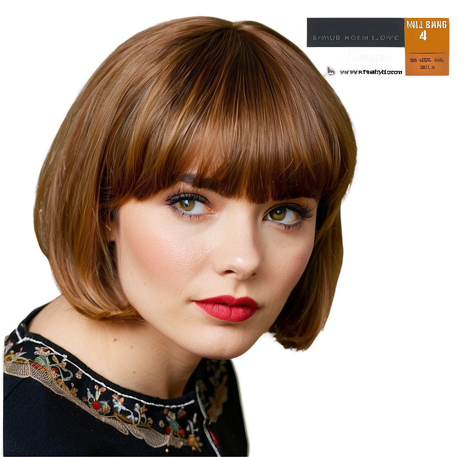 Vintage Bangs Look Png 1 PNG Image