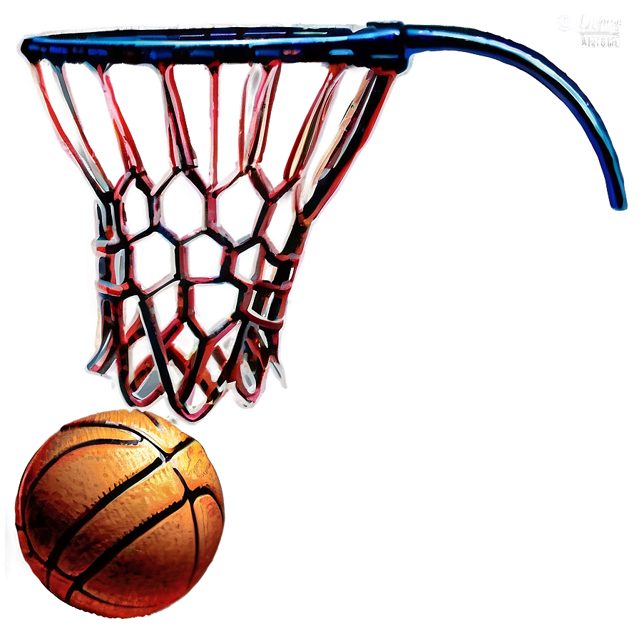 Vintage Basketball Net Art Png 06132024 PNG Image