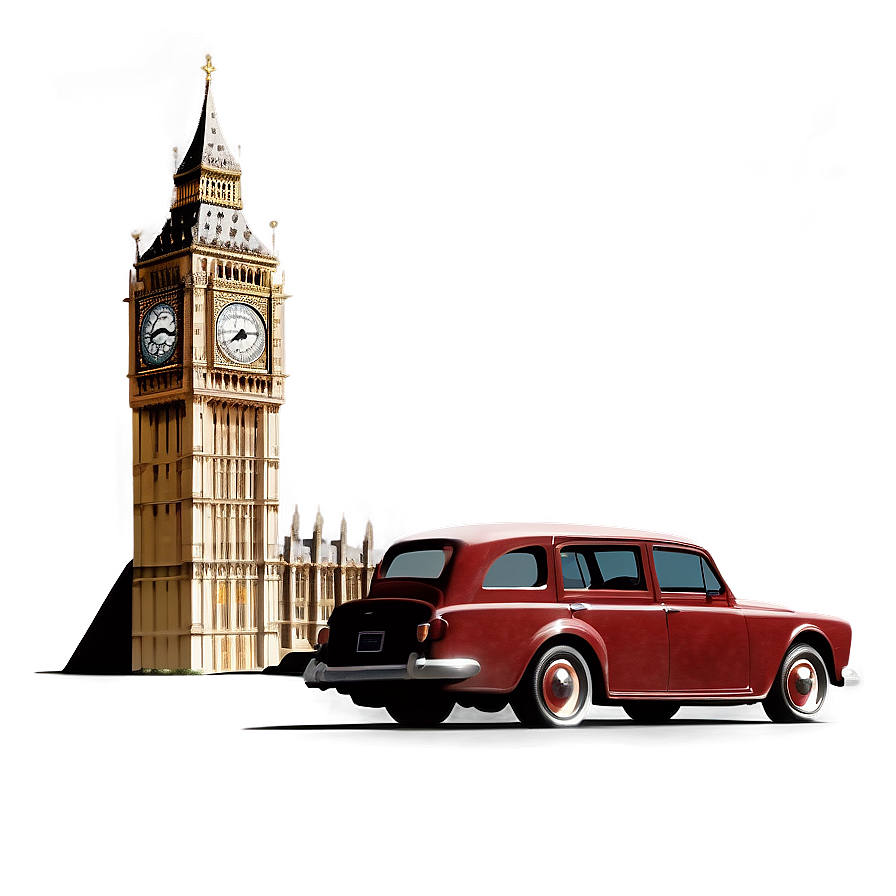 Vintage Big Ben Drawing Png Ktg57 PNG Image