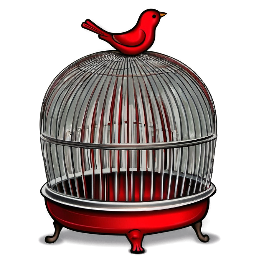 Vintage Bird Cage Drawing Png Rcj PNG Image