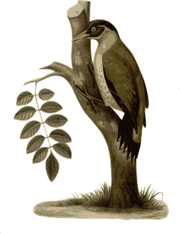 Vintage Bird Illustration PNG Image