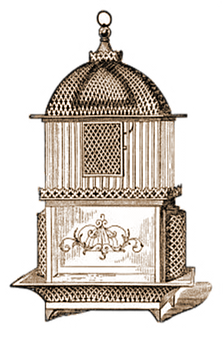 Vintage Birdcage Illustration PNG Image