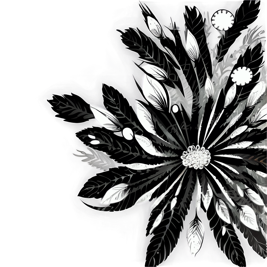 Vintage Black And White Flowers Png 3 PNG Image