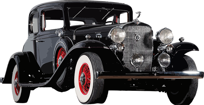 Vintage Black Car Classic Design PNG Image