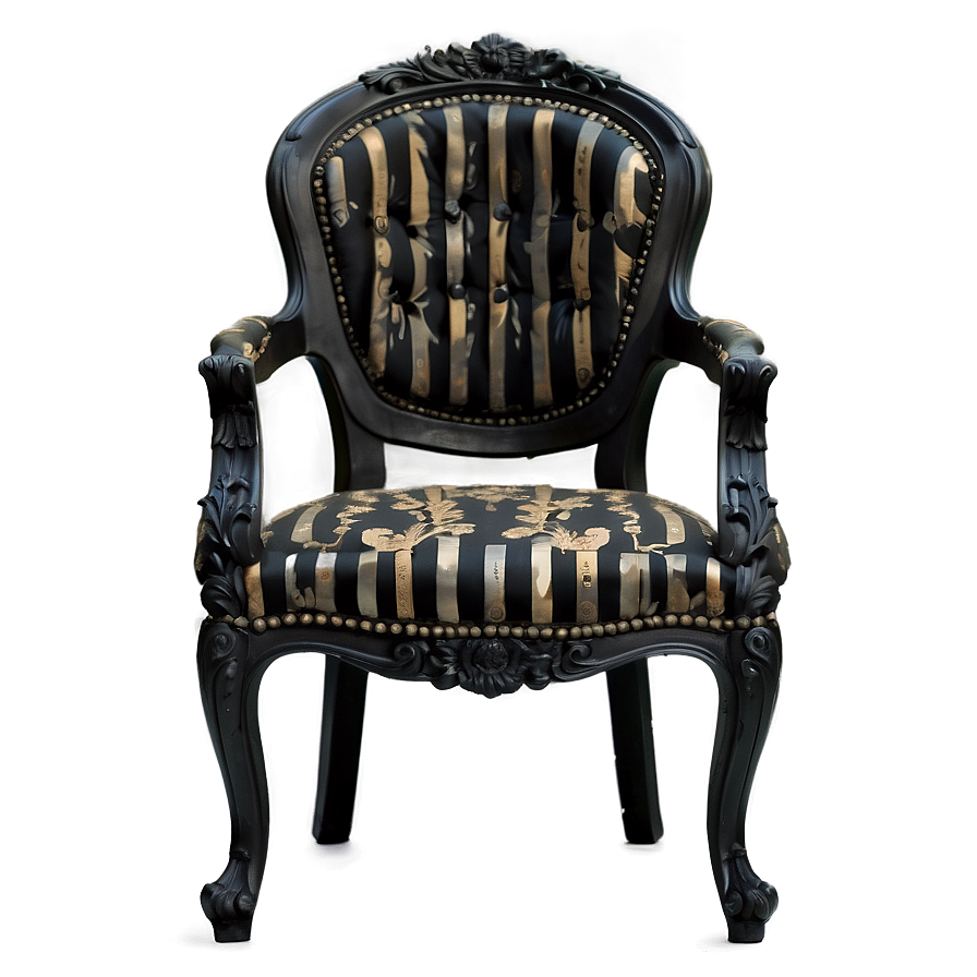 Vintage Black Chair Png Qgo PNG Image