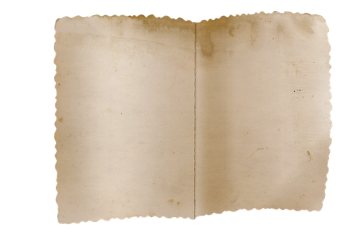 Vintage Blank Open Book Page PNG Image