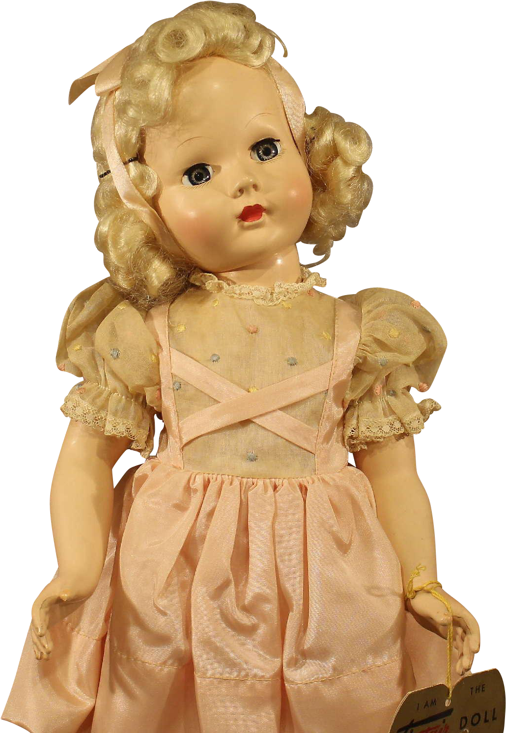 Vintage Blonde Curly Haired Doll PNG Image