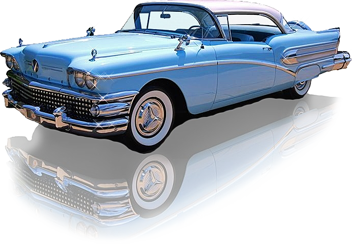 Vintage Blue Buick Convertible PNG Image