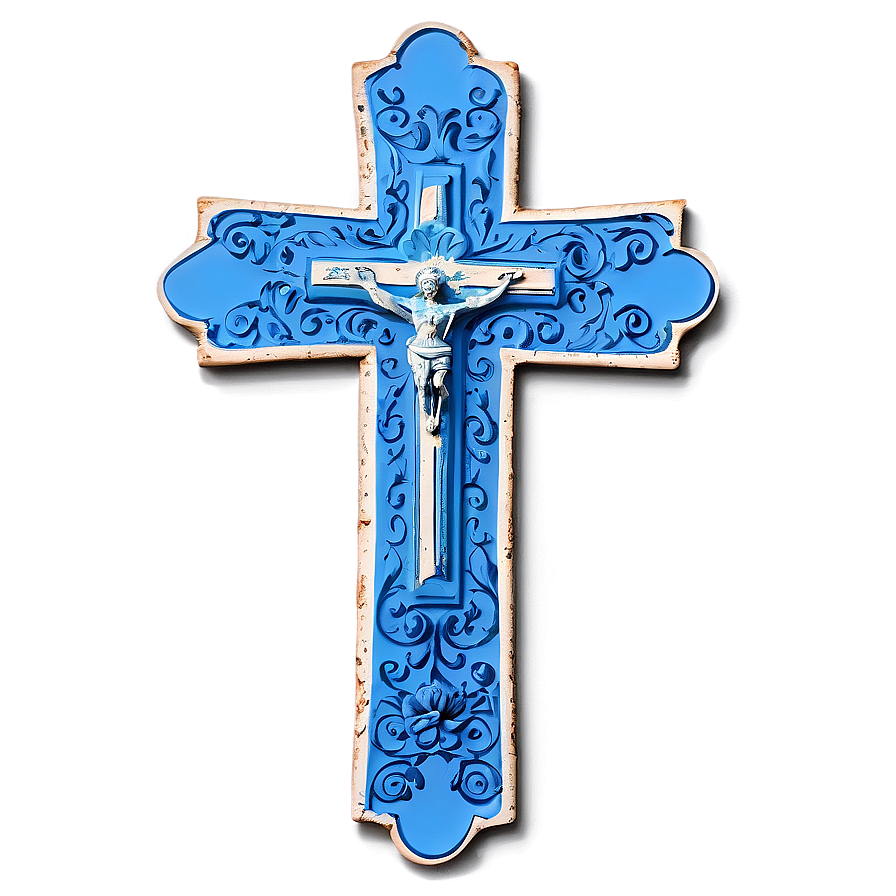 Vintage Blue Cross Png 06292024 PNG Image