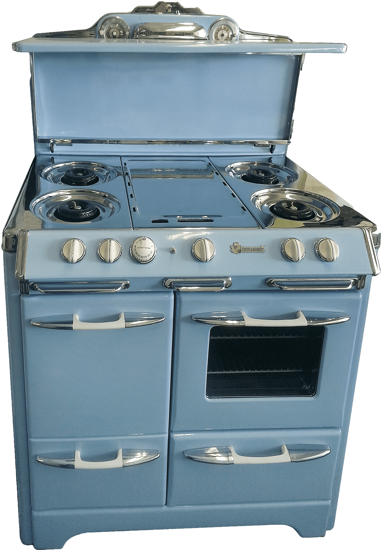 Vintage Blue Electric Stove PNG Image