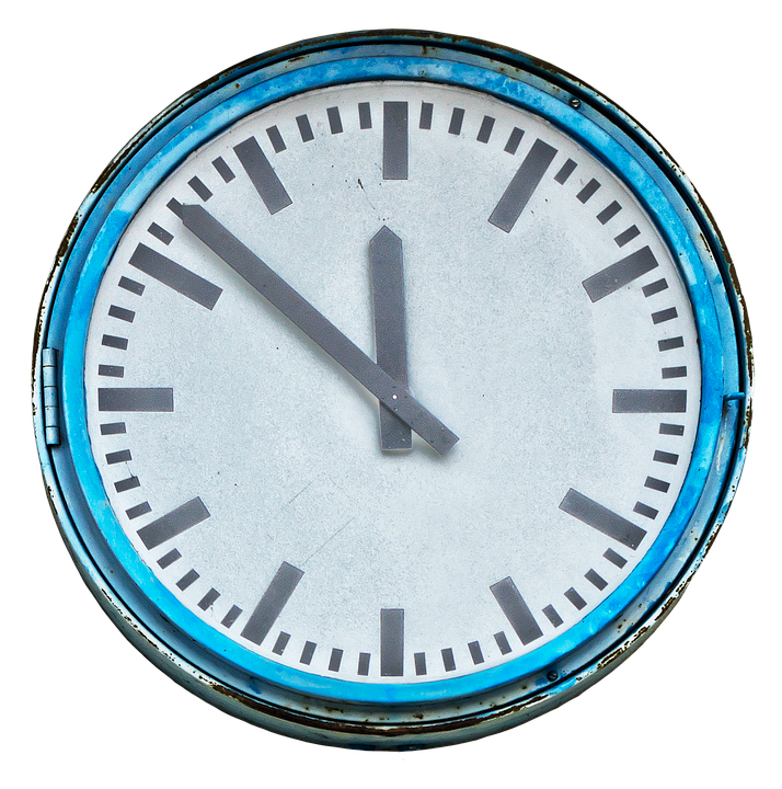 Vintage Blue Trim Wall Clock PNG Image