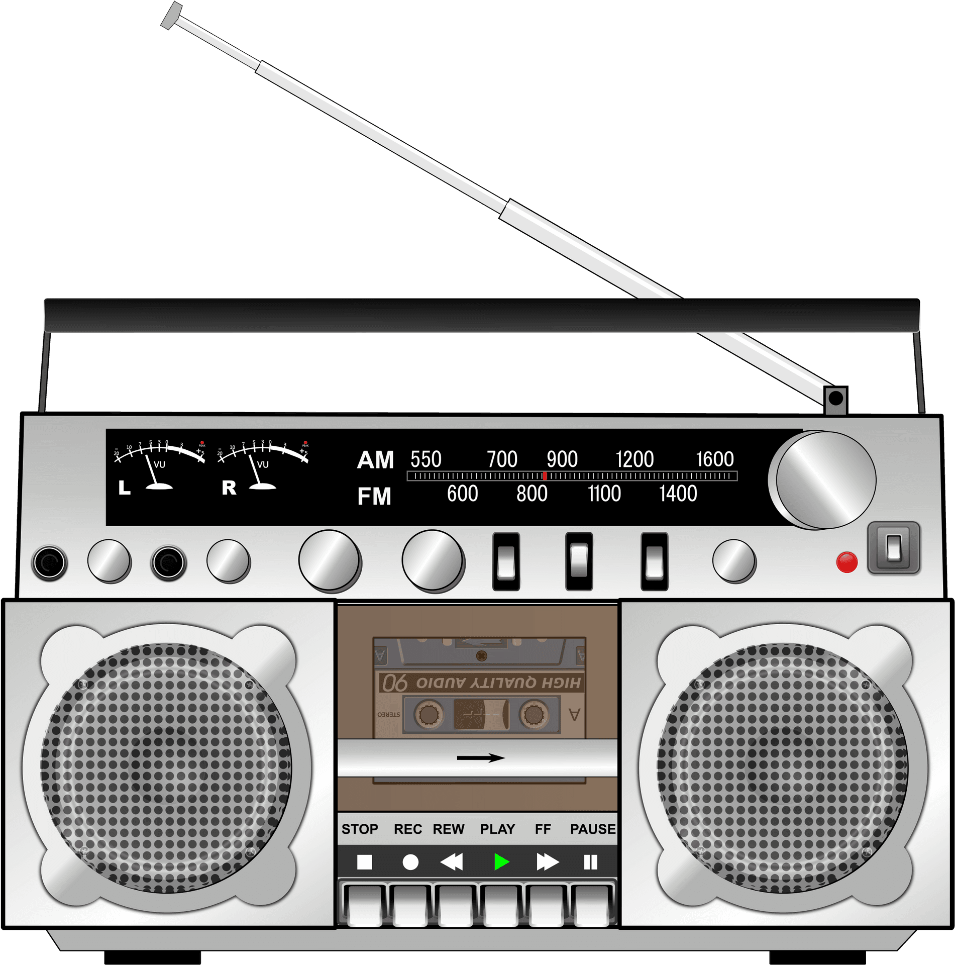 Vintage Boombox Illustration PNG Image