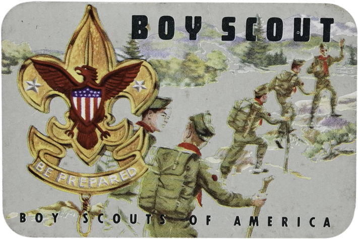 Vintage Boy Scout Card Illustration PNG Image