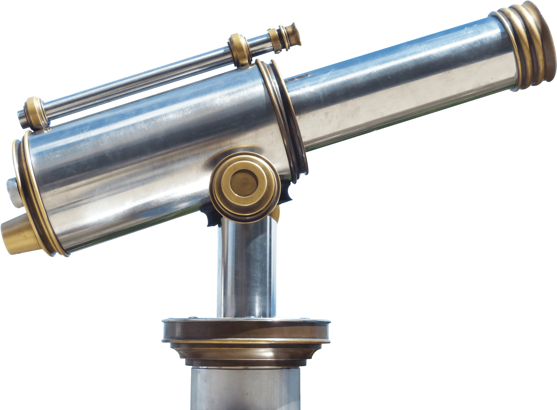 Vintage Brass Telescope PNG Image