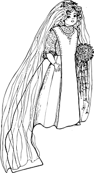 Vintage Bride Illustration PNG Image