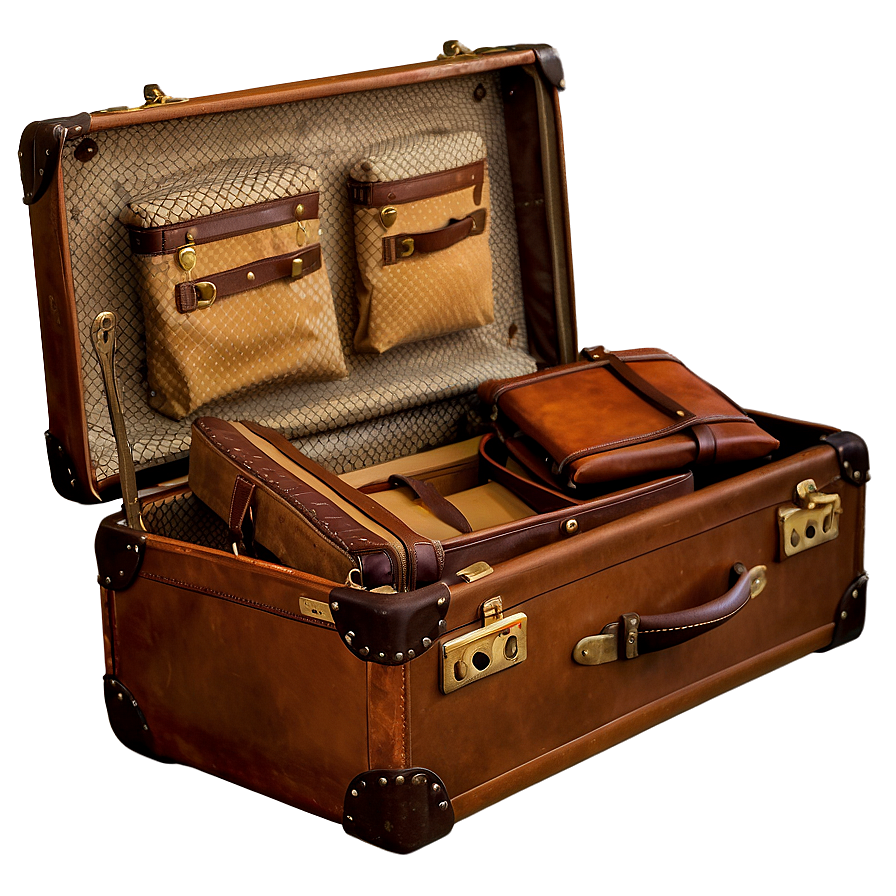 Vintage Brown Suitcase Png Lyf PNG Image