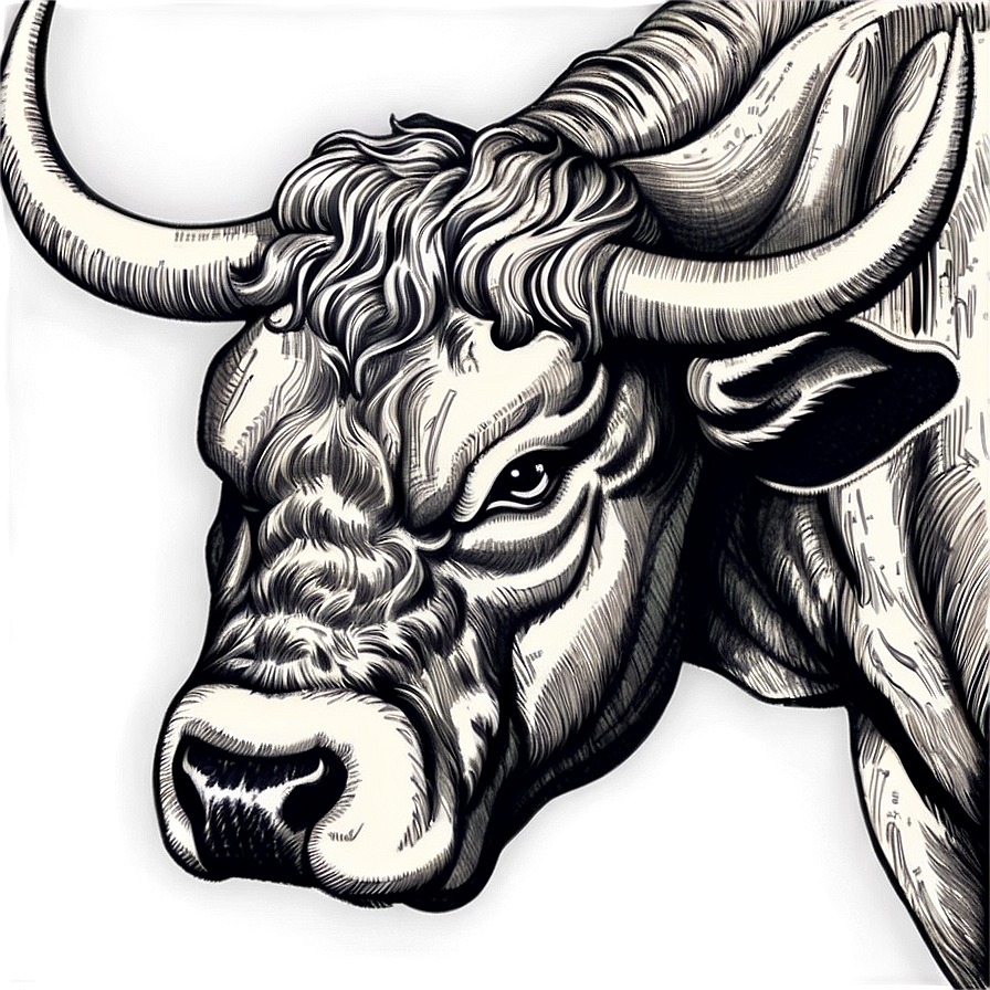 Vintage Bull Engraving Png Xwd89 PNG Image