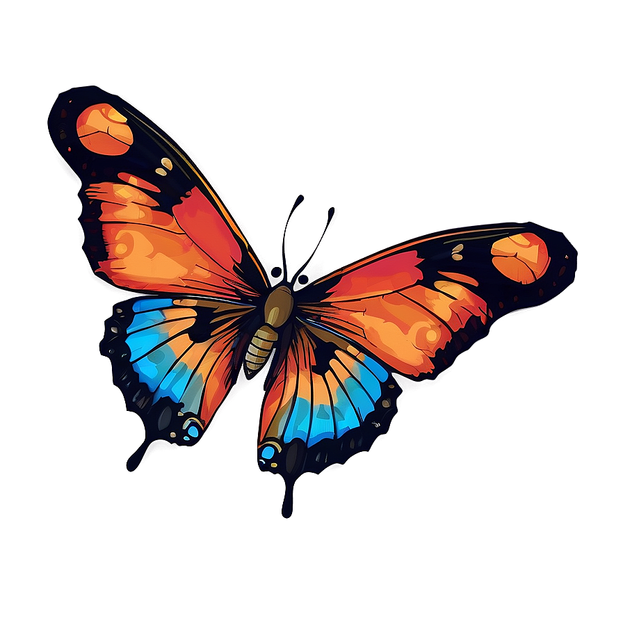 Vintage Butterfly Drawing Png Swo46 PNG Image