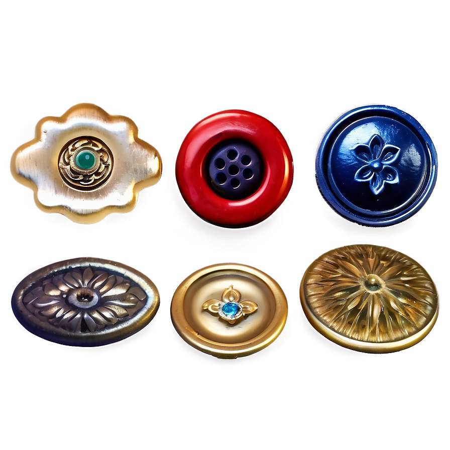 Vintage Buttons Assortment Png Qar68 PNG Image