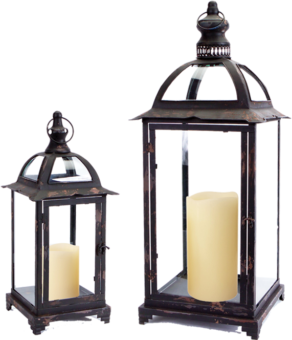 Vintage Candle Lanterns PNG Image