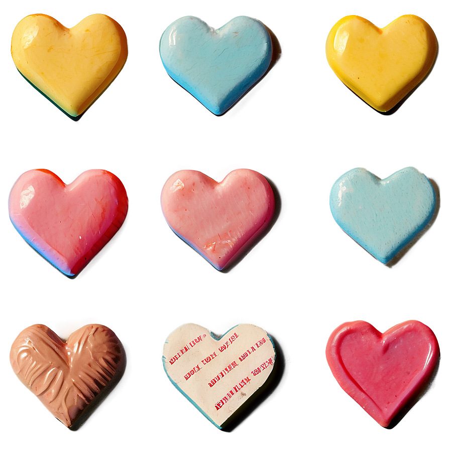 Vintage Candy Hearts Png Xeo PNG Image