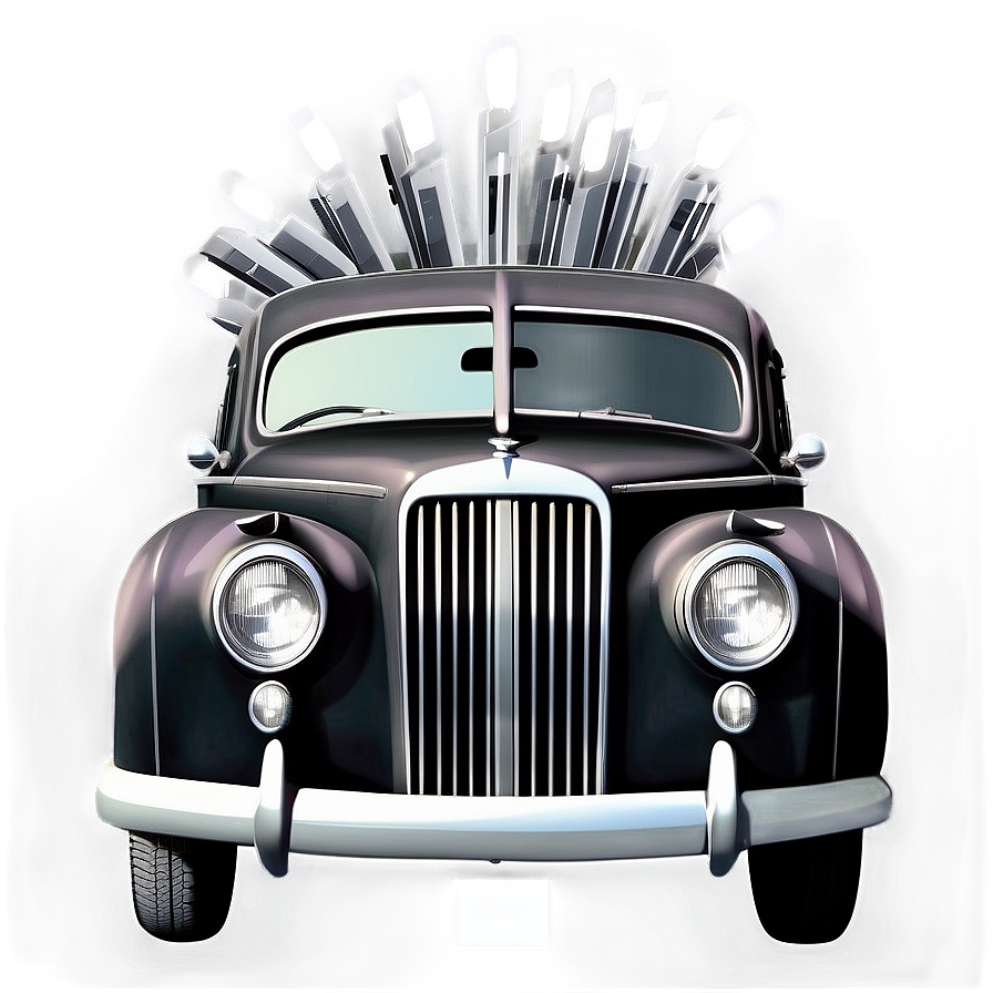 Vintage Car In Film Noir Png Nje42 PNG Image