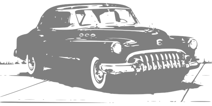 Vintage Car Silhouette Graphic PNG Image