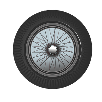 Vintage Car Wheel Illustration PNG Image