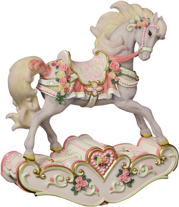 Vintage Carousel Horse Figurine.png PNG Image