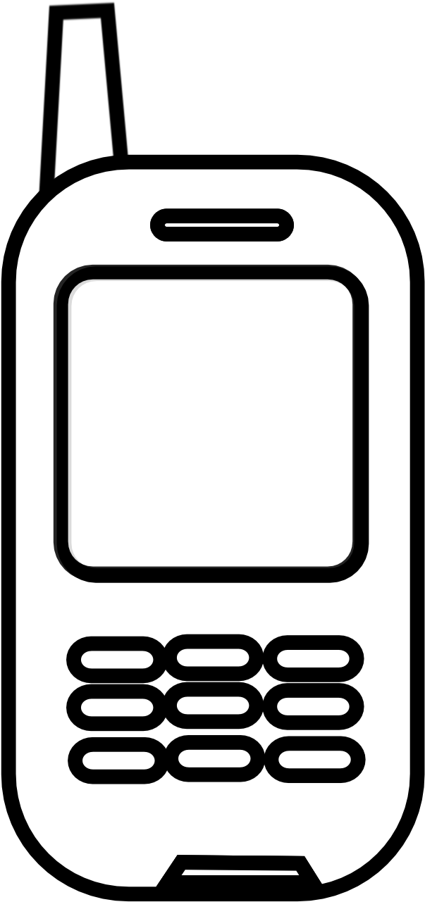 Vintage Cellphone Outline PNG Image