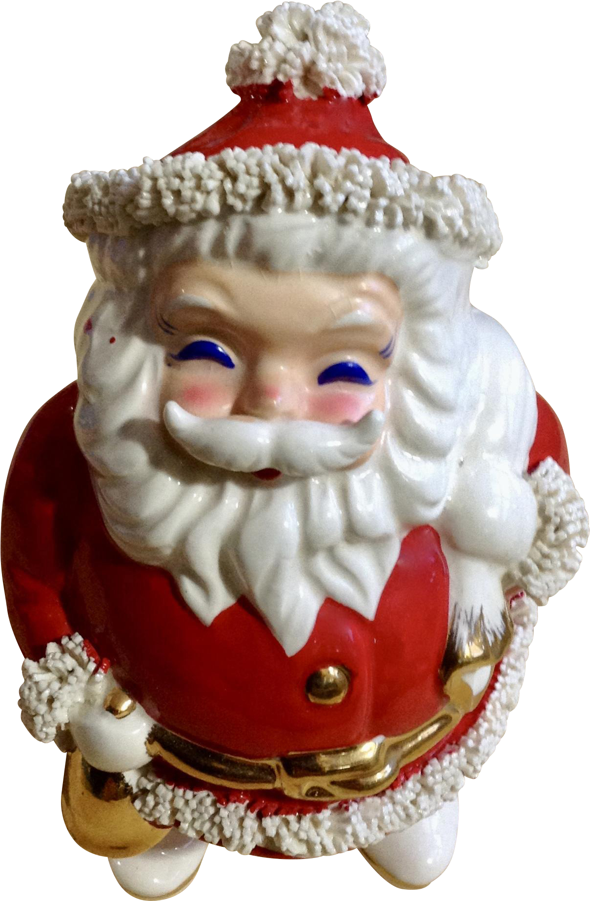 Vintage Ceramic Santa Claus Figurine PNG Image