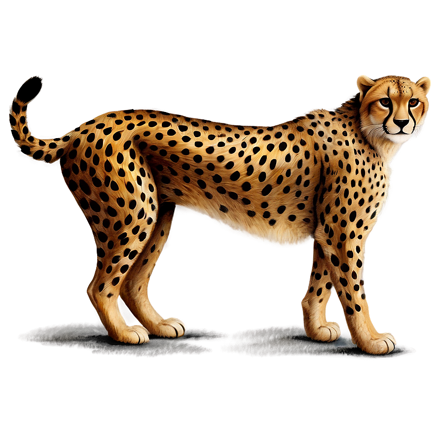 Vintage Cheetah Illustration Png 06112024 PNG Image