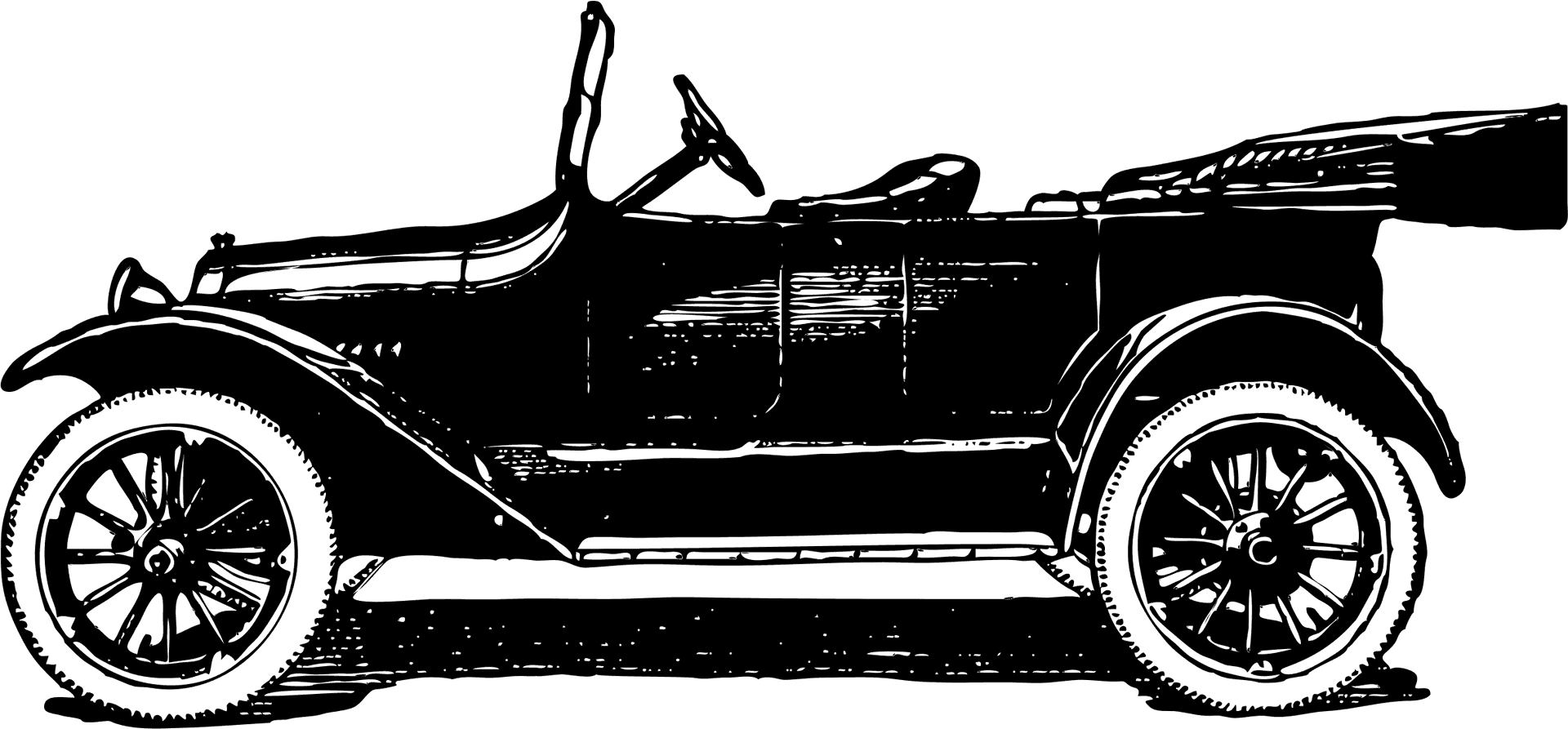 Vintage Chevrolet Side View Silhouette PNG Image