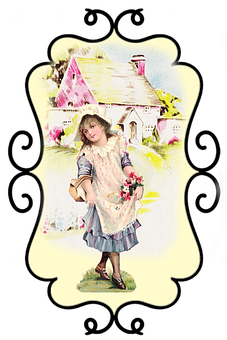 Vintage Child Cottage Illustration PNG Image